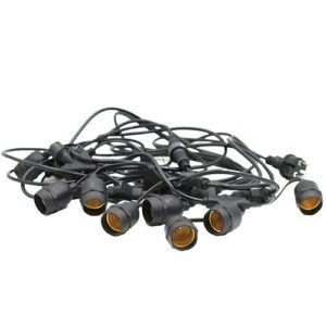 Ghirlandă Luminoasă 10xE27 Extensibilă negru IP44 10m, Adeleq | 15-2075100