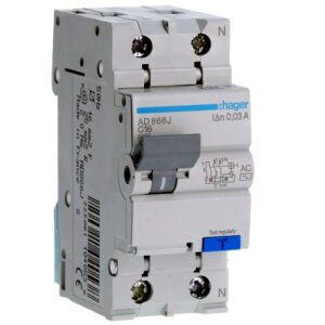 Hager RCBO- Disjunctor diferențial 2P (1P+N), 16A,  30mA,  4,5kA, tip AC, curbă C, 2M