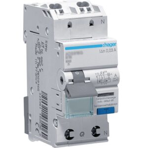 Hager RCBO- Disjunctor diferențial 2P (1P+N), 16A,  30mA, curbă B,  6kA, tip A, 2M, QuickConnect