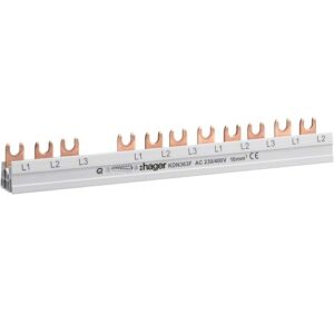 Hager- Baretă Busbar Fază 3P, 63A, furcă, 10mm², 12M