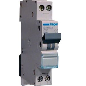 Hager MCB- Disjunctor 2P (1P+N), 32A,  6kA, curbă B, 1M