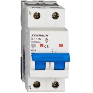 Schrack MCB AMPARO- Disjunctor 2P (1P+N),  6A,  6kA, curbă B, 2M