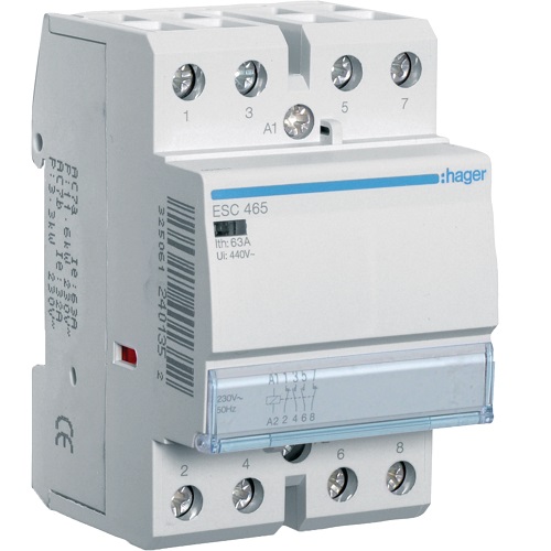 Hager- Contactor 4P, 63A, 230V, 2ND+2NI, 3M