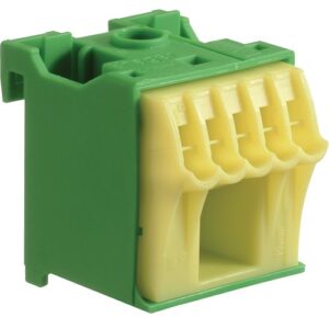 Hager- Borniera PE,  6 borne, verde/galben, QuickConnect