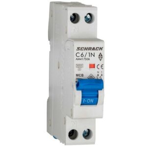 Schrack MCB AMPARO- Disjunctor 2P (1P+N),  6A, 4,5kA, curbă C, 1M
