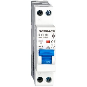 Schrack MCB AMPARO- Disjunctor 2P (1P+N),  6A, 4,5kA, curbă B, 1M