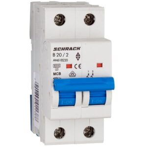 Schrack MCB AMPARO- Disjunctor 2P, 20A,  6kA, curbă B, 2M