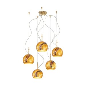 Kolarz- LUNA, Lampa suspendata, Kiss Gold, 5xE27, D100, Gold 24K