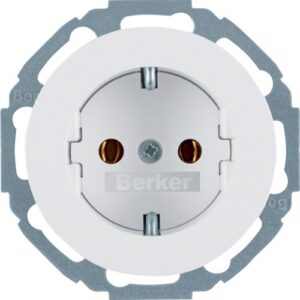 Berker R.classic- Priza SCHUKO variabila 45° (mecanism), alb polar lucios