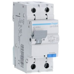 Hager RCBO- Disjunctor diferențial 2P (1P+N),  6A,  30mA,  4,5kA, tip AC, curbă C, 2M