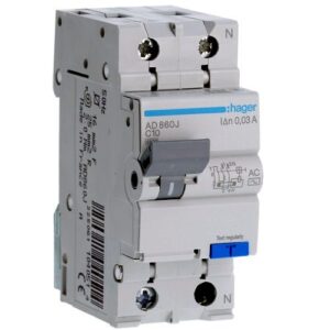 Hager RCBO- Disjunctor diferențial 2P (1P+N), 10A,  30mA,  4,5kA, tip AC, curbă C, 2M