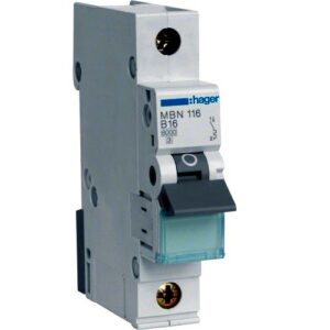 Hager MCB- Disjunctor 1P, 16A,  6kA, curbă B, 1M, Bi-Connect