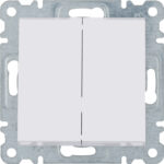 Lumina Soul- Intrerupator bipolar dublu, basculant (mecanism cu taste frontale), alb lucios