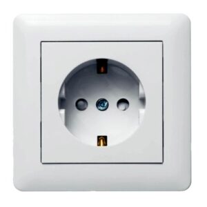 Lumina  Soul- Priza SCHUKO simpla (ansamblu), alb lucios