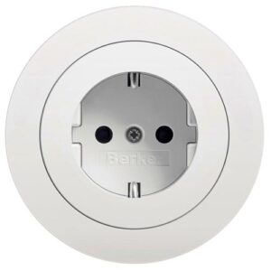 Berker  R.classic- Priza SCHUKO variabila 45° (ansamblu), alb polar lucios