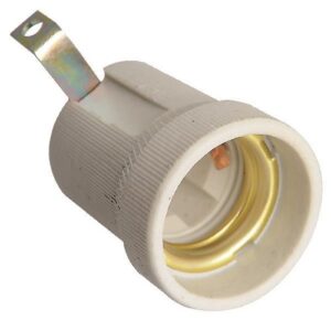 Dulie E27, Portelan, lamela exterior, alb, IP20