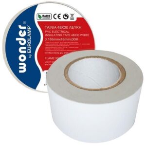 Banda adeziva izolatoare PVC, 48x20, ignifuga, alb
