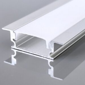 Profil banda LED 6,5x17x2000, Aluminiu, cu dispersor, incastrat, IP44