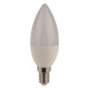 Bec E14 LED,  5W, 3000K (alb cald), 240V, Lumanare, C37, alb mat