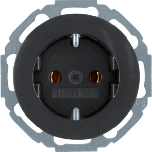 Berker R.classic- Priza SCHUKO variabila 45° (mecanism), negru intens lucios