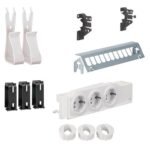 Hager Multimedia- Modul priza Schuko tripla, Patch panel 12 porturi, suport multimedia (kit)