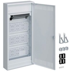 Hager Volta Multimedia- Tablou Electric 48 module, aparent, usa metalica, 3 prize Schuko, IP30