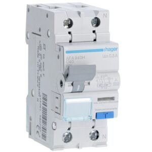 Disjunctor diferențial RCBO 1P+N 40A 300mA curbă C 6kA tip A, Hager | AFA940H