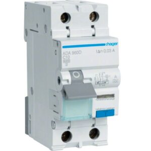 Hager RCBO- Disjunctor diferential 2P (1P+N), 10A, 30mA, curba C, 6kA, tip A, 2M
