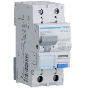 Hager RCBO- Disjunctor diferential 2P (1P+N), 40A, 30mA, curba C, 6kA, tip A, 2M