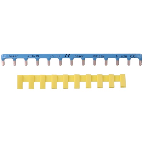 Hager- Bareta faza (L), 1P, 63A, pini, 10mm², 13M, albastru - imagine 2