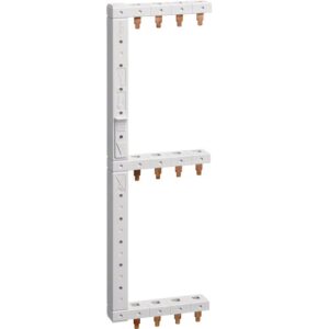 Hager- Bareta Busbar faza (L), 4P (3P+N),  63A, pini, 10mmp, 3 rânduri, verticala/stanga