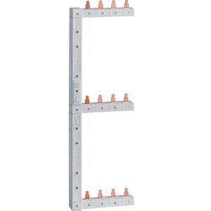 Hager- Bareta Busbar faza (L), 4P (3P+N),  63A, pini, 10mmp, 3 rânduri, verticala/simetrica