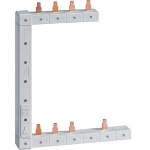 Hager- Bareta Busbar faza (L), 4P (3P+N),  63A, pini, 10mmp, 2 rânduri, verticala/stanga