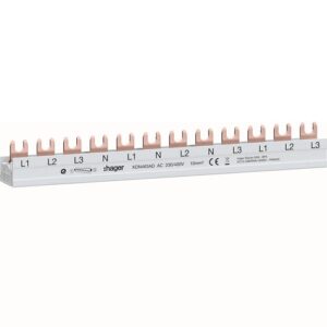 Hager- Bareta Busbar faza (L), 4P, 63A, furca, 10mm², 12M (pentru AFDD)
