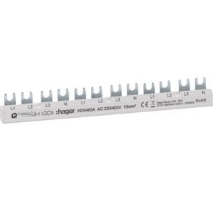 Hager- Bareta Busbar faza (L), 4P,  63A, furca, 10mm², 12M, QuickBusbar