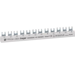 Hager- Bareta Busbar faza (L), 4P,  63A, furca, 10mm², 12M, QuickBusbar