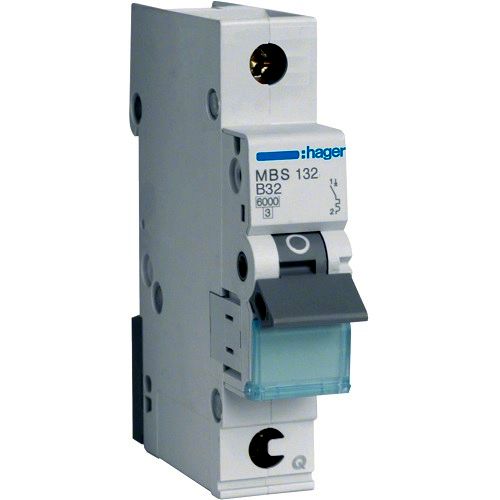 Hager MCB- Disjunctor 1P, 32A, 6kA, curbă B, 1M, QuickConnect