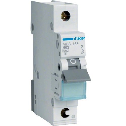 Hager MCB- Disjunctor 1P, 63A, 6kA, curbă B, 1M, QuickConnect