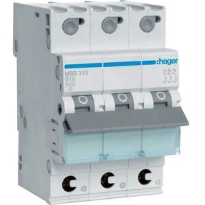 Hager MCB- Disjunctor 3P, 10A,  6kA, curbă B, 3M, QuickConnect