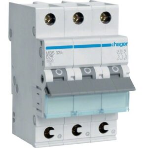 Hager MCB- Disjunctor 3P, 25A,  6kA, curbă B, 3M, QuickConnect