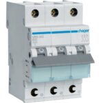 Hager MCB- Disjunctor 3P, 32A,  6kA, curbă B, 3M, QuickConnect
