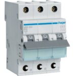 Hager MCB- Disjunctor 3P, 50A,  6kA, curbă B, 3M, QuickConnect