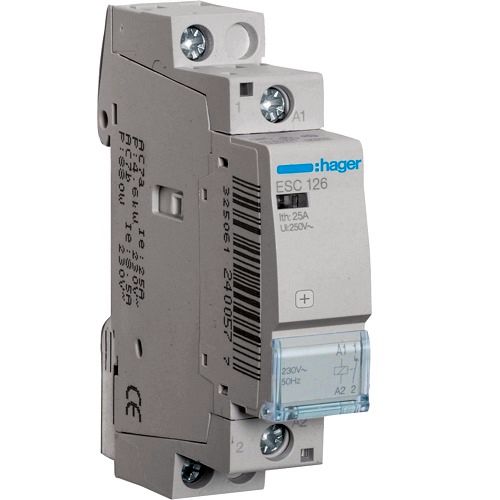 Hager- Contactor 1P, 25A, 230V, 1NI, 1M
