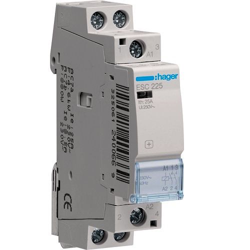 Hager- Contactor 2P, 25A, 230V, 2ND, 1M