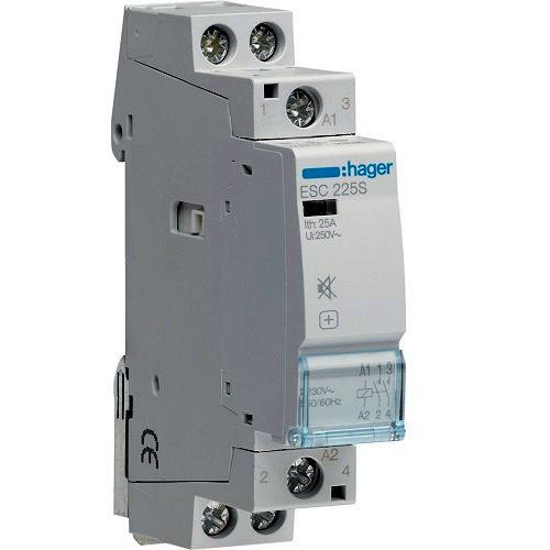 Hager- Contactor 2P, 25A, 230V, 2ND, silentios, 1M