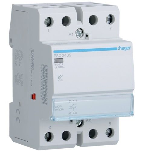 Hager- Contactor 2P, 40A, 230V, 2ND, silentios, 3M