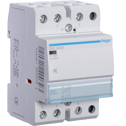 Hager- Contactor 3P, 40A, 230V, 3ND, silentios, 3M