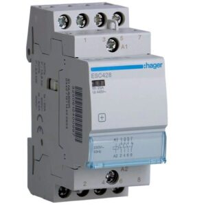 Hager- Contactor 4P, 25A, 230V, 3ND+1NI, 2M