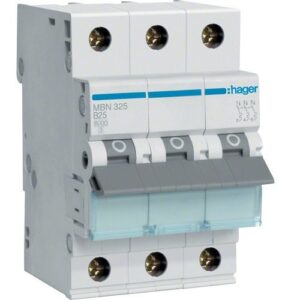 Hager MCB- Disjunctor 3P, 25A,  6kA, curba B, 3M, Bi-Connect