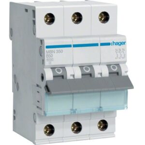 Hager MCB- Disjunctor 3P, 50A,  6kA, curba B, 3M, Bi-Connect